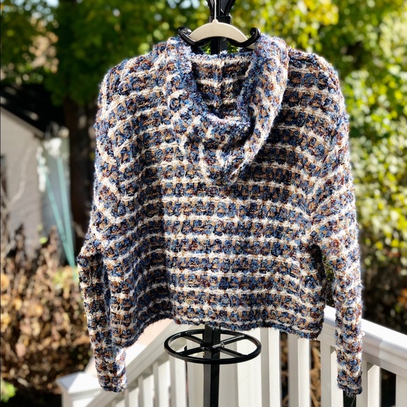 Zara Tweed Knit Hoodie Sweater - Picture 9 of 10